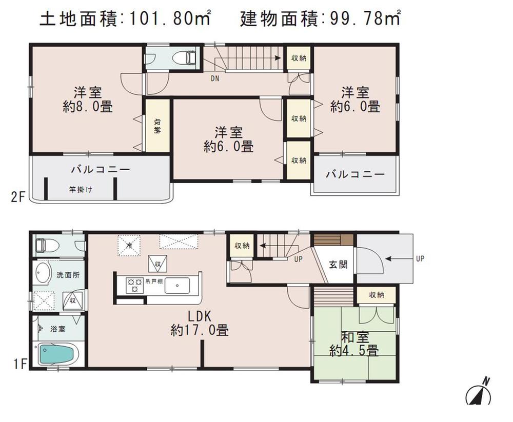 Floor plan. (1), Price 37,900,000 yen, 4LDK, Land area 101.8 sq m , Building area 99.78 sq m
