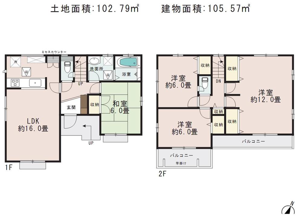 Floor plan. (4), Price 33,300,000 yen, 3LDK, Land area 102.79 sq m , Building area 105.57 sq m