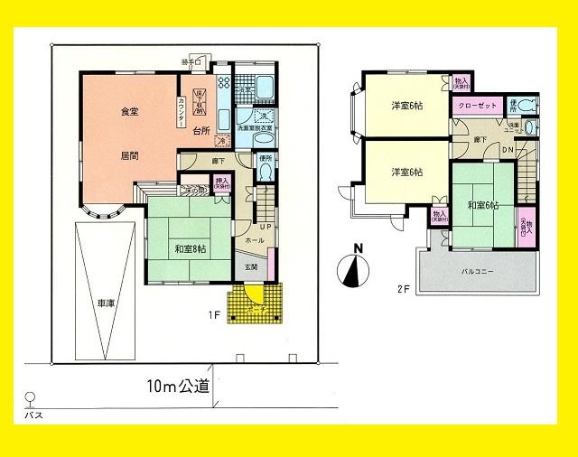 Floor plan. 22,700,000 yen, 4LDK, Land area 133.79 sq m , Building area 107.28 sq m