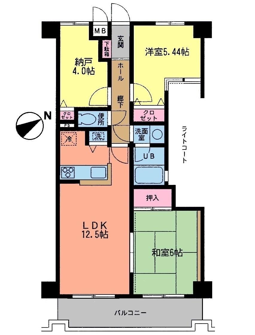 Floor plan. 2LDK + S (storeroom), Price 11.5 million yen, Occupied area 60.14 sq m , Balcony area 8.8 sq m