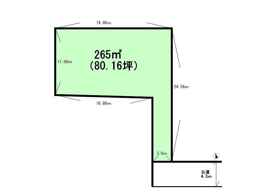 Compartment figure. Land price 16.8 million yen, Land area 265 sq m