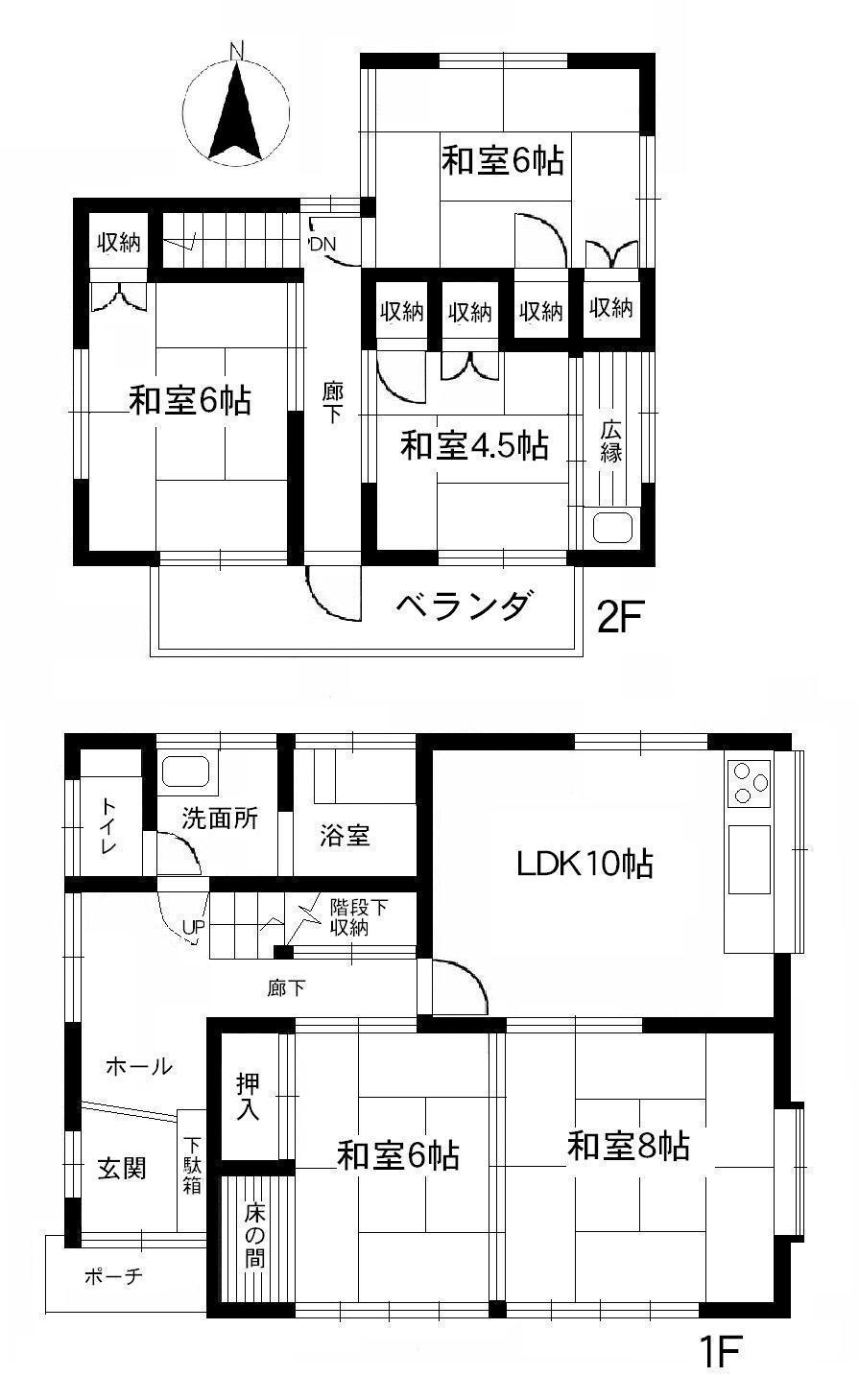 Floor plan. 29,800,000 yen, 5LDK, Land area 145 sq m , Building area 104.33 sq m