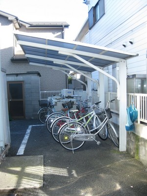 Other common areas. Bicycle shed with a roof