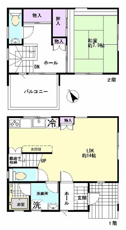 Floor plan. 10.8 million yen, 1LDK, Land area 78.99 sq m , Building area 64.99 sq m