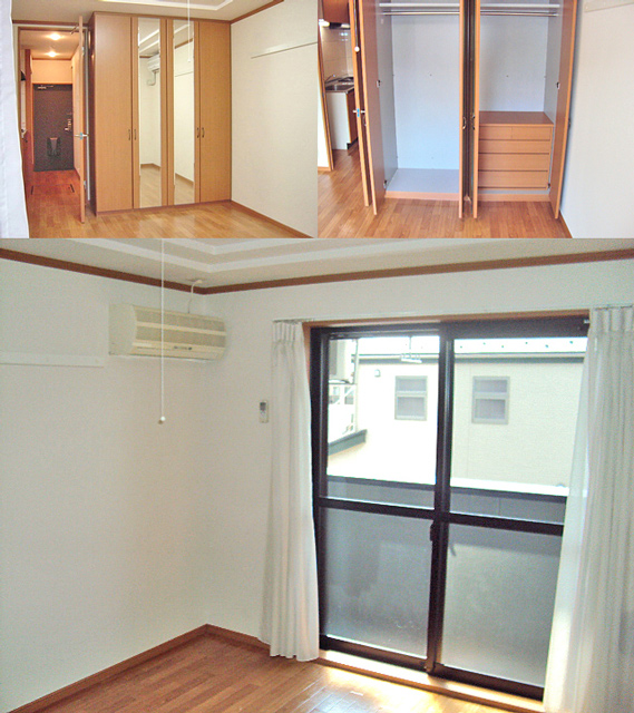 Living and room. Large satisfactory mirror even more fashionable Favorite ・ Closet with shelves!