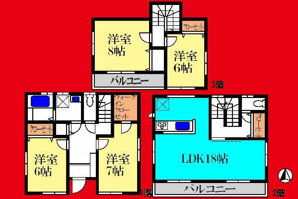 Floor plan. 25,800,000 yen, 4LDK, Land area 91.8 sq m , Building area 115.08 sq m ◆ Zenshitsuminami direction in a two-sided lighting ◆
