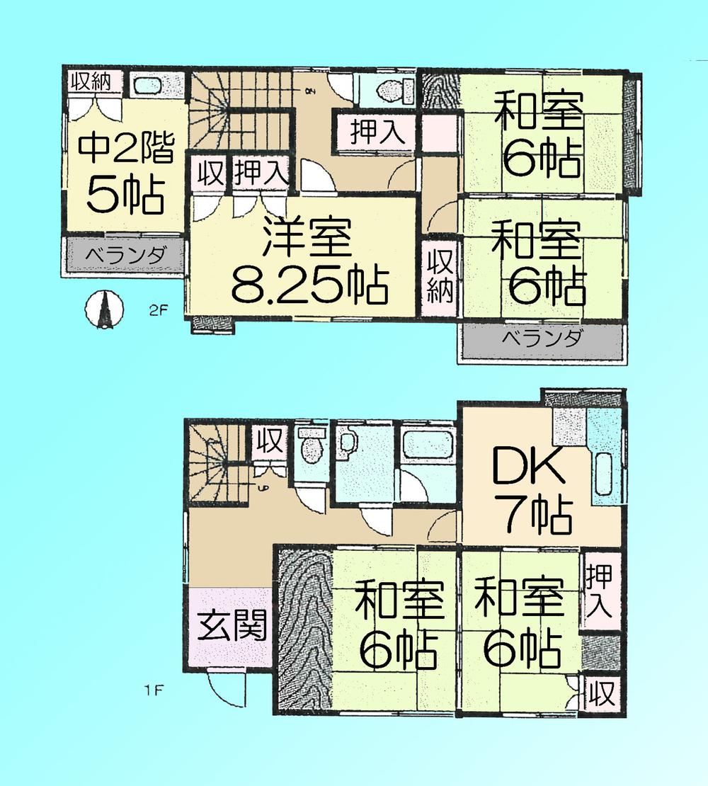 Floor plan. 12.4 million yen, 6DK, Land area 111.9 sq m , Building area 107.08 sq m