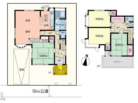 Floor plan. 22,700,000 yen, 4LDK, Land area 133.79 sq m , Building area 107.28 sq m Japanese-style room is separate type. I There is independence!