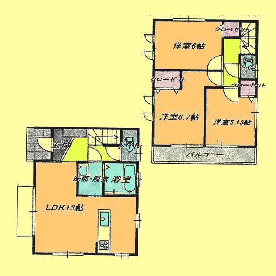 Floor plan. 19,800,000 yen, 3LDK, Land area 74.44 sq m , Building area 72.86 sq m located view in addition to this, It will be provided by the hope of design books, such as layout. 