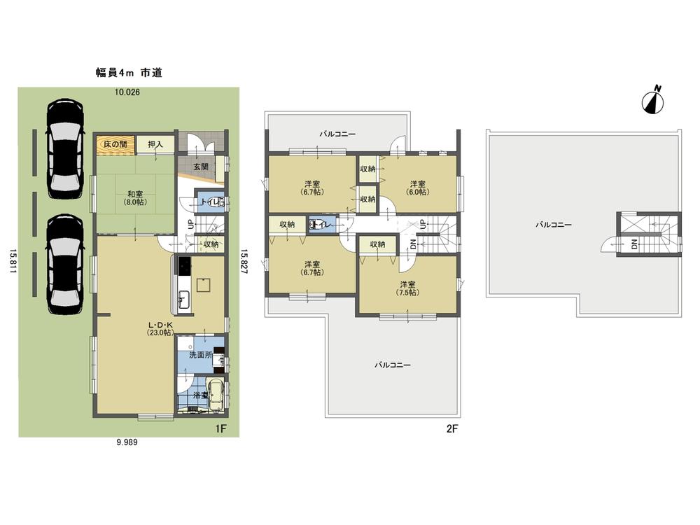 Floor plan. 42,800,000 yen, 5LDK, Land area 158.3 sq m , Building area 155.88 sq m LDK23 Pledge ・ Japanese-style room 8 quires of loose 5LDK