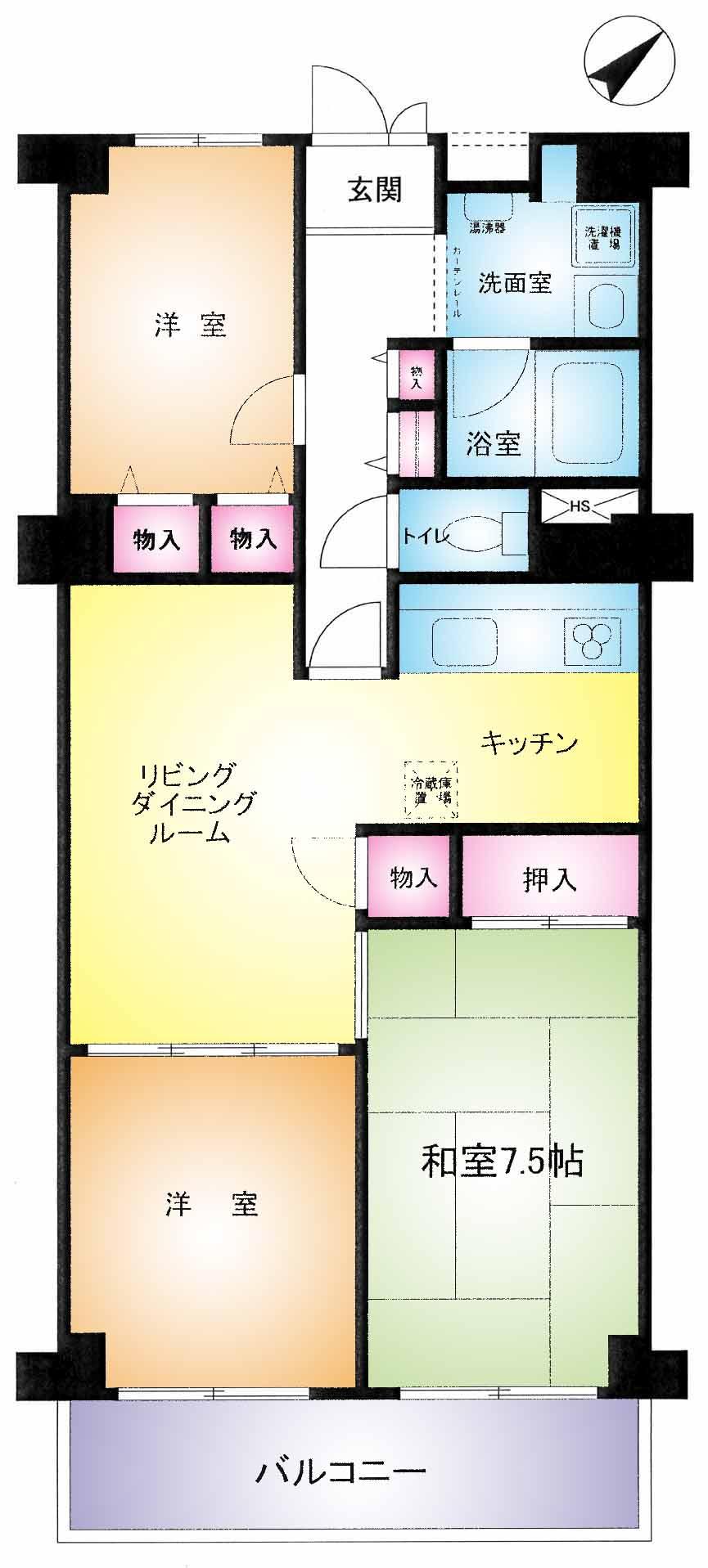 Floor plan. 3LDK, Price 10.5 million yen, Footprint 67.2 sq m , Balcony area 7.84 sq m floor plan