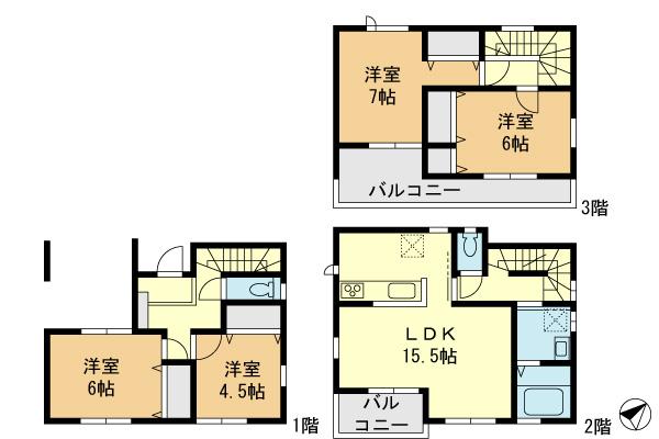 Floor plan. 21,800,000 yen, 4LDK, Land area 79.53 sq m , Building area 109.09 sq m