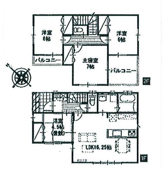 Floor plan. 30,400,000 yen, 4LDK, Land area 100.07 sq m , Building area 95.22 sq m