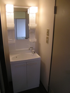 Washroom. Vanity new construction completed