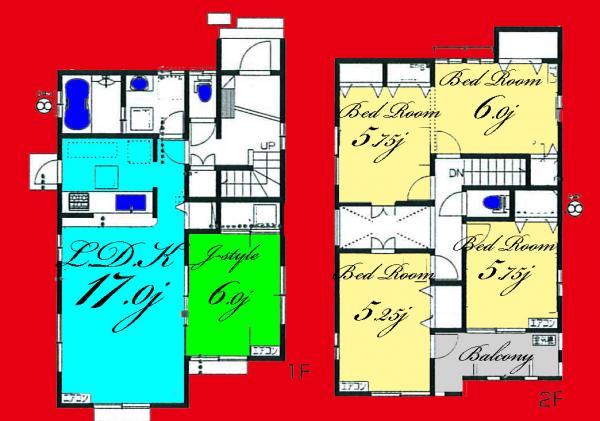 Floor plan. 34,800,000 yen, 4LDK, Land area 124.5 sq m , Building area 109.3 sq m