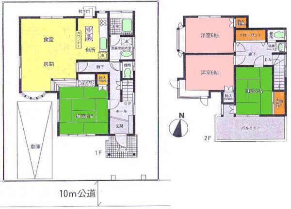 Floor plan. 22,700,000 yen, 4LDK, Land area 133.79 sq m , Building area 107.28 sq m