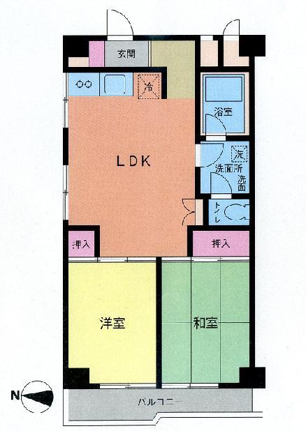 Floor plan. 2LDK, Price 8.4 million yen, Occupied area 55.37 sq m , Balcony area 6.32 sq m