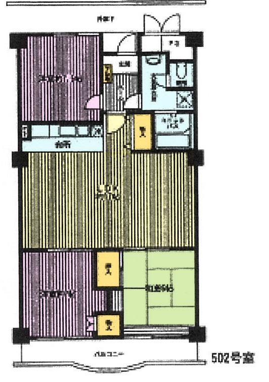 Floor plan. 3LDK, Price 16.8 million yen, Occupied area 87.93 sq m , Balcony area 8.5 sq m