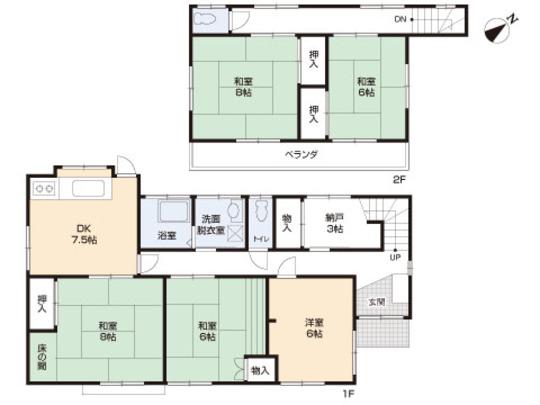 Floor plan. 18 million yen, 5DK, Land area 153.84 sq m , Building area 113.13 sq m floor plan