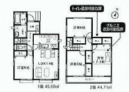 Floor plan. (D Building), Price 28,300,000 yen, 4LDK, Land area 115.47 sq m , Building area 94.39 sq m