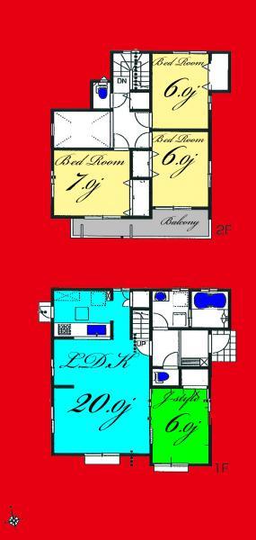 Floor plan. 34,800,000 yen, 4LDK, Land area 163.03 sq m , Building area 104.74 sq m