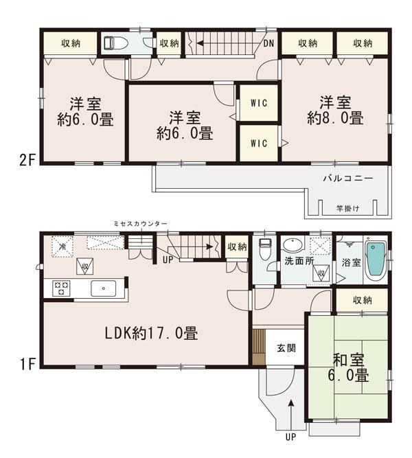 Floor plan. (3 Building), Price 35,800,000 yen, 4LDK, Land area 101.78 sq m , Building area 108.47 sq m