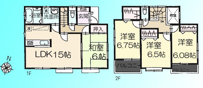 Floor plan. 30,800,000 yen, 4LDK, Land area 119.8 sq m , Building area 96.05 sq m