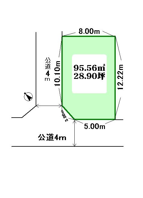 Compartment figure. Land price 17,900,000 yen, Land area 95.56 sq m