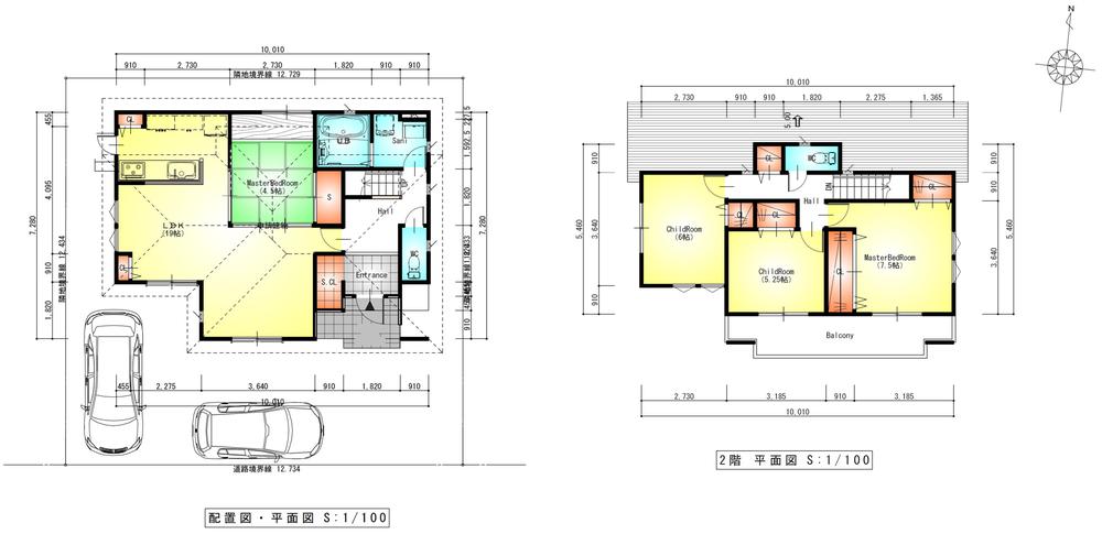 Building plan example (floor plan). Building plan Example (2-9) 4LDK, Land price 26,820,000 yen, Land area 158.23 sq m , Building price 19,696,000 yen, Building area 108.47 sq m