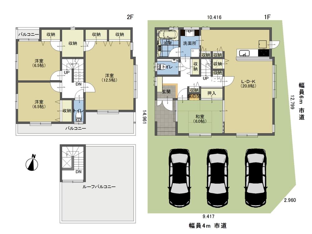 Floor plan. 39,800,000 yen, 4LDK, Land area 162.11 sq m , Building area 134.35 sq m