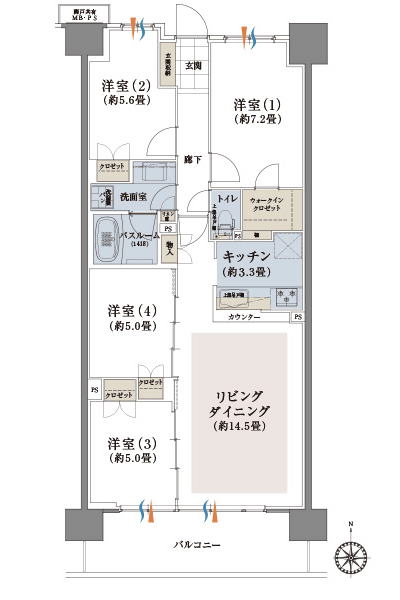 Floor: 4LDK + WIC, the occupied area: 84.87 sq m, Price: TBD