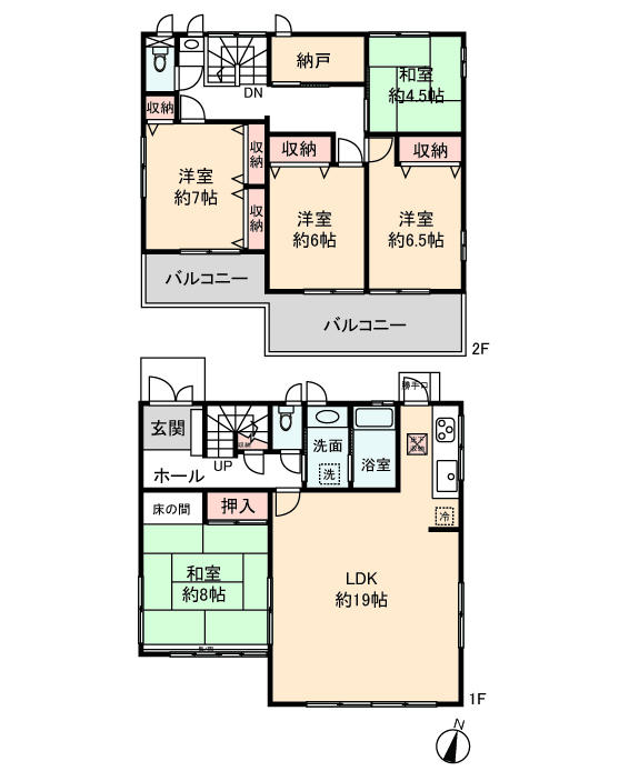 Floor plan. 20.4 million yen, 5LDK + S (storeroom), Land area 172.66 sq m , Building area 140.7 sq m