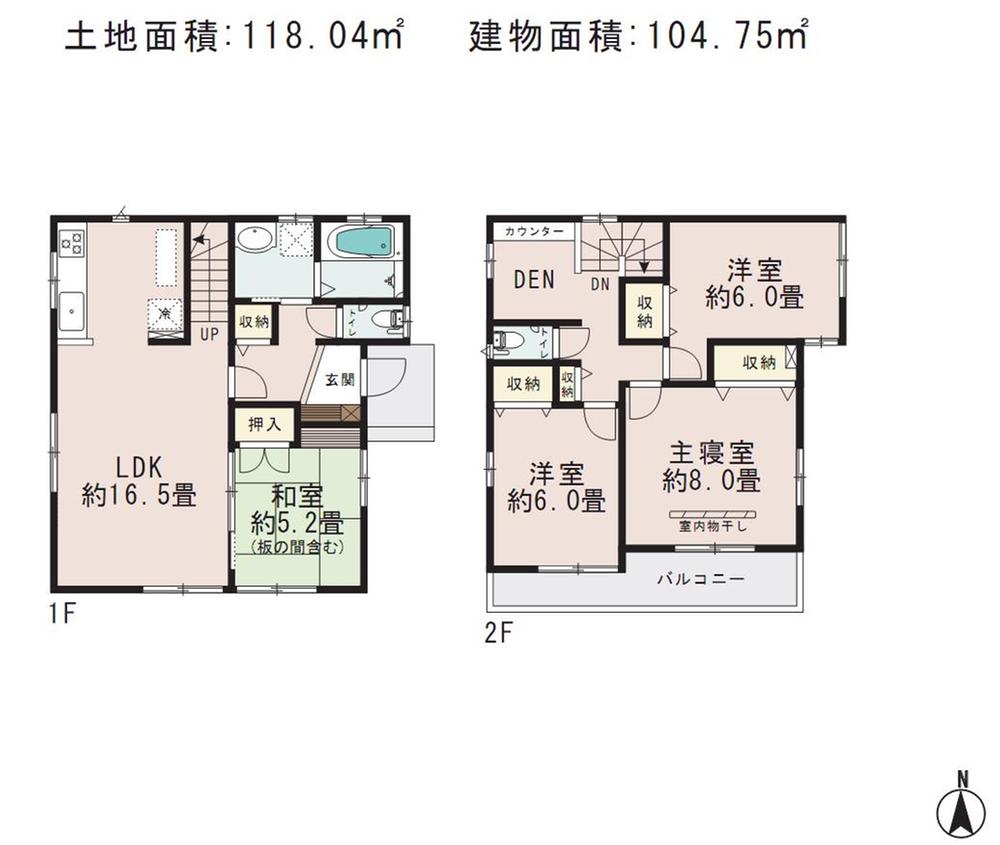 Floor plan. 37,900,000 yen, 4LDK + S (storeroom), Land area 118.04 sq m , Building area 104.75 sq m site (December 2013) Shooting