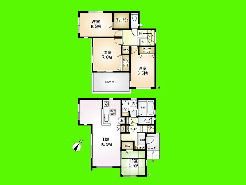 Floor plan. (4 Building), Price 37,800,000 yen, 4LDK, Land area 131.55 sq m , Building area 101.43 sq m