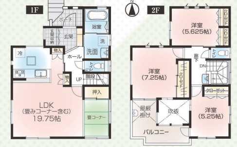 Floor plan. 30,800,000 yen, 3LDK, Land area 105.66 sq m , Building area 95.64 sq m