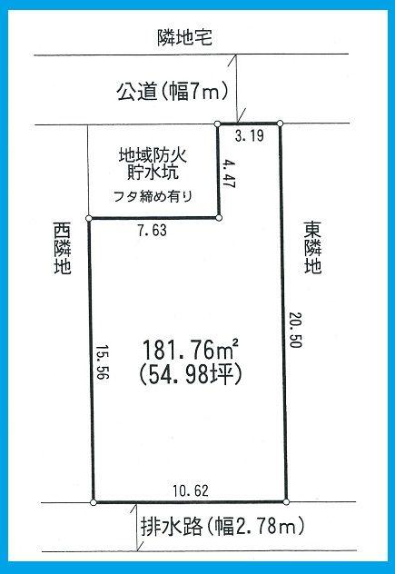 Compartment figure. Land price 12.8 million yen, Land area 181.76 sq m