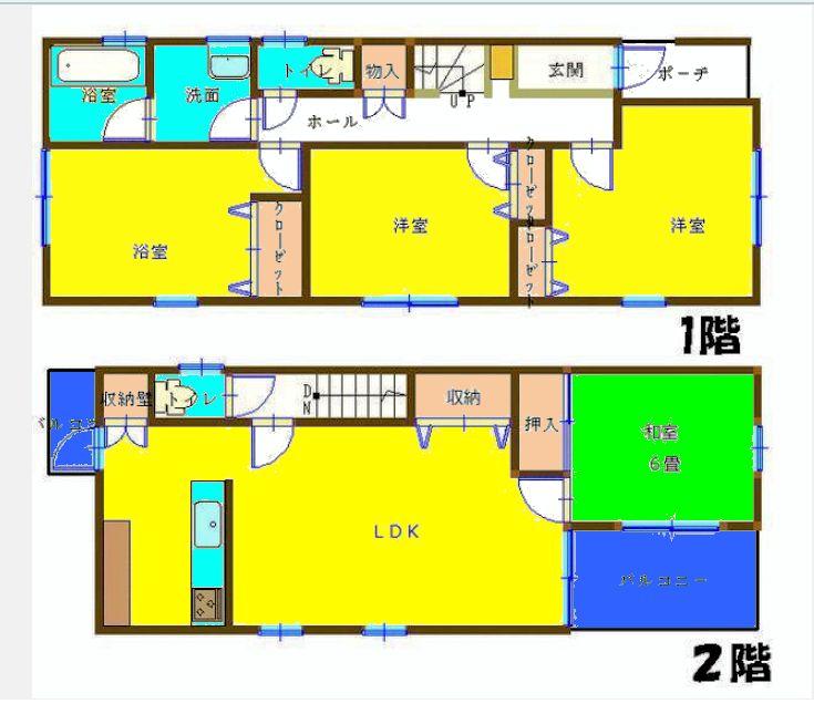 Floor plan. 30,800,000 yen, 4LDK, Land area 100.14 sq m , Building area 99.71 sq m