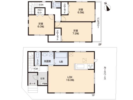 Floor plan. 25,800,000 yen, 3LDK, Land area 88.73 sq m , Building area 90.66 sq m floor plan
