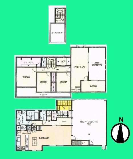 Floor plan. 63 million yen, 4LDK + S (storeroom), Land area 232.01 sq m , Building area 213.47 sq m floor plan is 4LDK + 3S!
