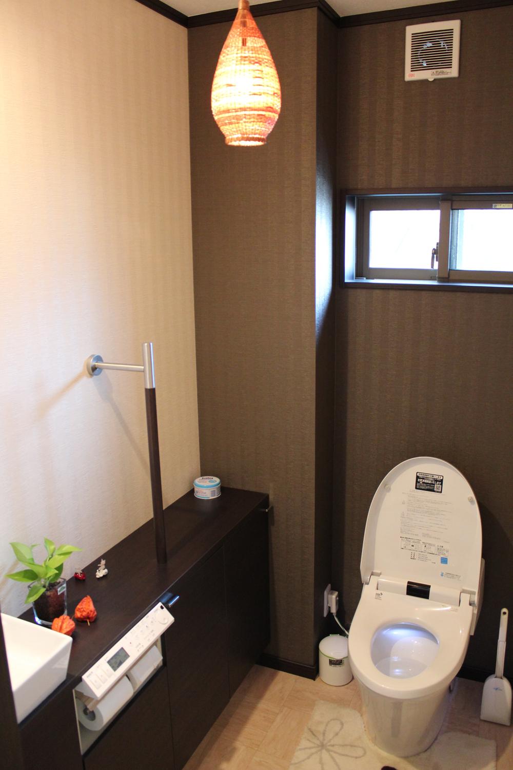 Toilet. The toilet was also stuck space