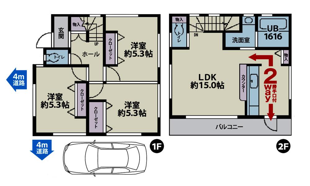 Floor plan. 21,880,000 yen, 3LDK, Land area 76.98 sq m , Building area 73.28 sq m