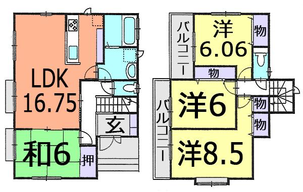 Floor plan. 30,800,000 yen, 4LDK, Land area 157 sq m , Building area 102.06 sq m