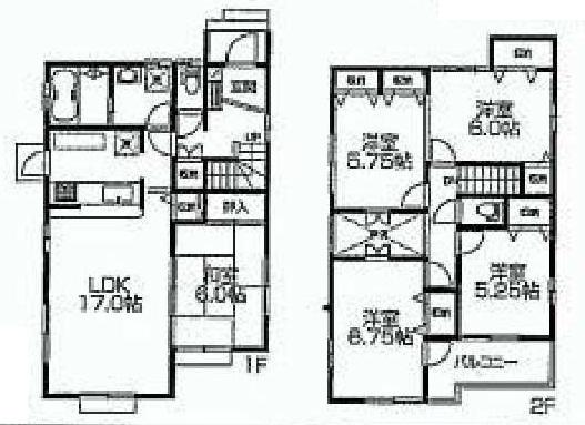 Floor plan. (Building 2), Price 35,900,000 yen, 4LDK, Land area 124.5 sq m , Building area 109.3 sq m