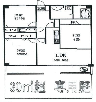 Floor plan. 3LDK, Price 8.6 million yen, Footprint 60.2 sq m , Balcony area 11.54 sq m