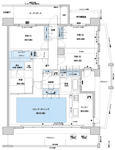 Floor: 4LDK + WIC, the occupied area: 105.86 sq m