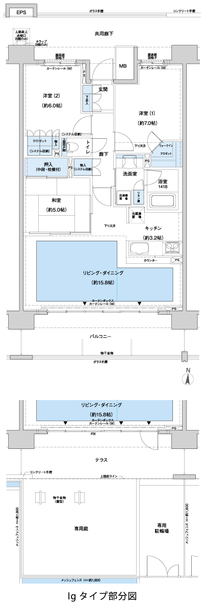 Floor: 3LDK + WIC, the area occupied: 81.3 sq m