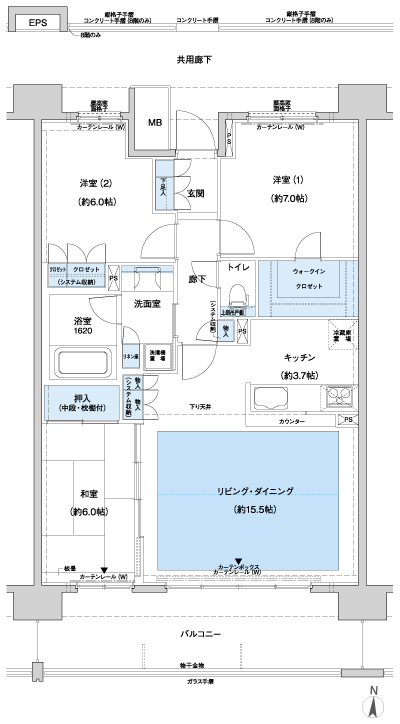 Floor: 3LDK + WIC, the occupied area: 85.78 sq m