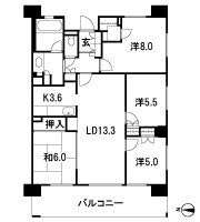 Floor: 4LDK + WIC, the occupied area: 91.03 sq m