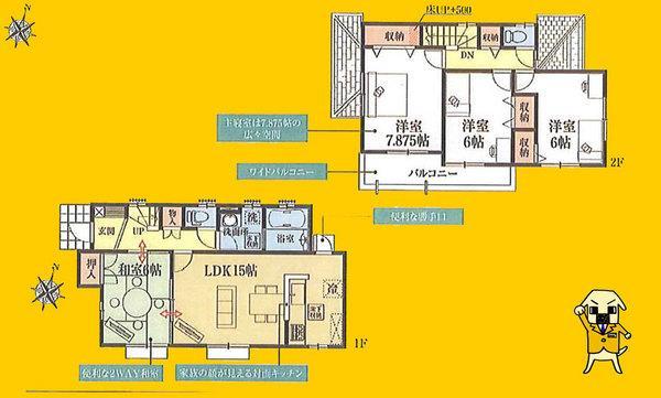 Floor plan. 30,800,000 yen, 4LDK, Land area 150.94 sq m , Building area 97.5 sq m