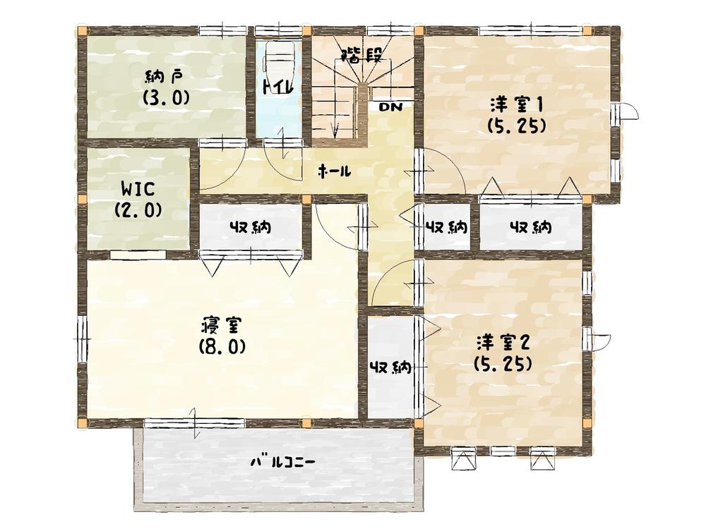 Building plan example (Perth ・ Introspection). Building plan example (1) (Second floor)